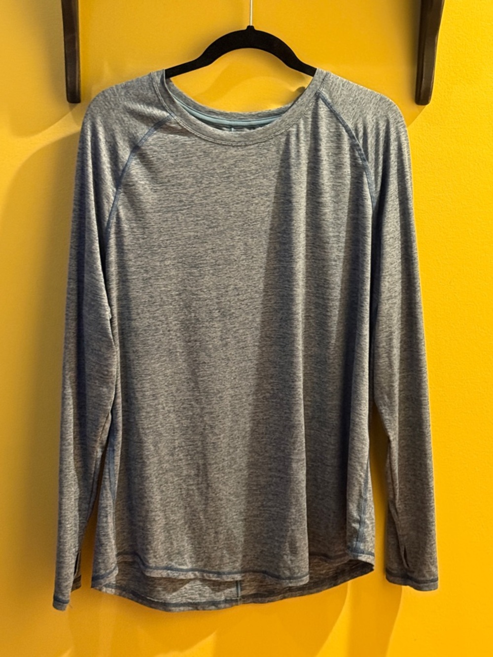 Heather Heather Green Long Sleeve Performance Top